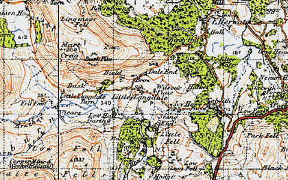Old map of Lingmoor Fell in 1947