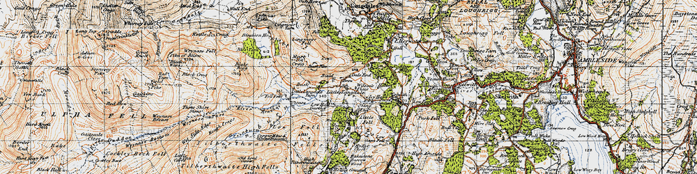 Old map of Little Langdale in 1947