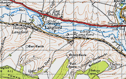 Old map of Little Langford in 1940