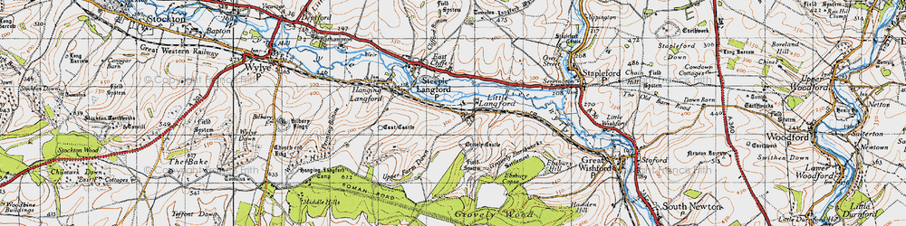Old map of Little Langford in 1940