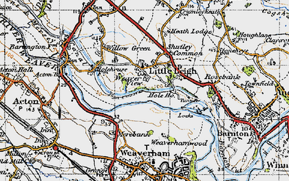 Old map of Little Leigh in 1947