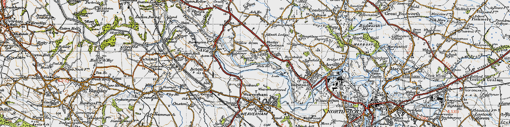 Old map of Little Leigh in 1947