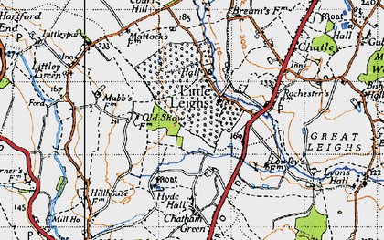 Old map of Little Leighs in 1945