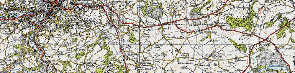 Old map of Little Lepton in 1947
