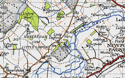 Old map of Little Linford in 1946