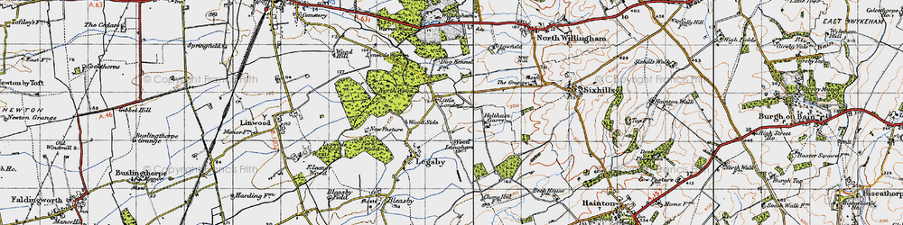 Old map of Linwood Warren in 1946