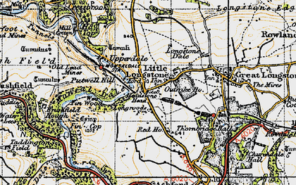 Old map of Little Longstone in 1947