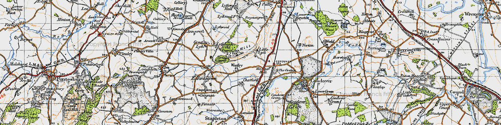 Old map of Little Lyth in 1947