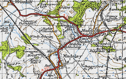 Old map of Little Madeley in 1946