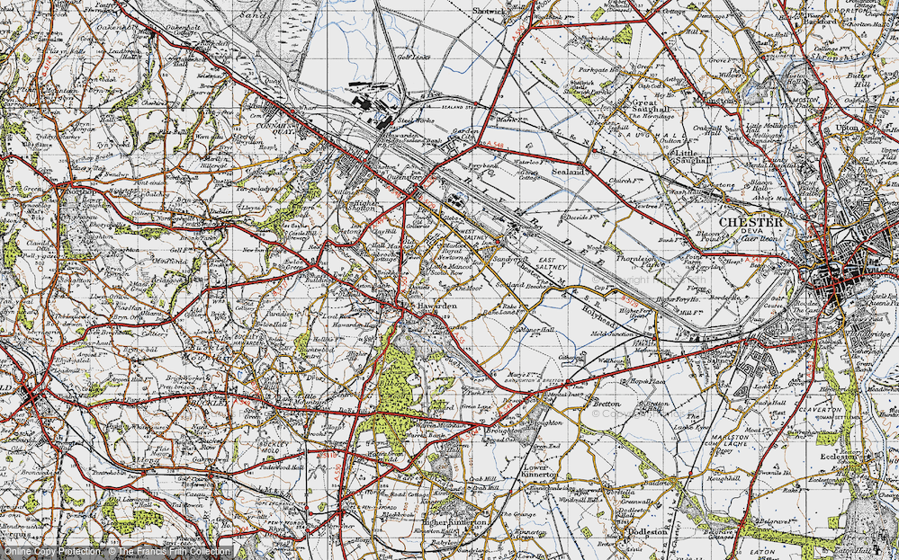 Old Map of Little Mancot, 1947 in 1947