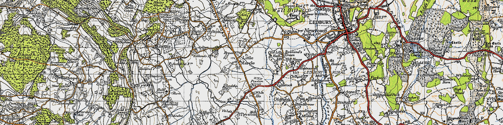 Old map of Preston Cross in 1947