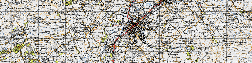 Old map of Little Marsden in 1947