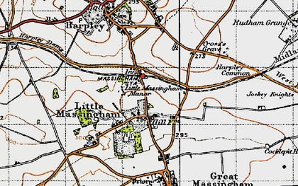 Old map of Little Massingham in 1946