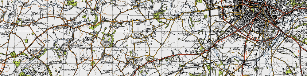 Old map of Beckhithe in 1945