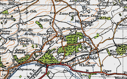 Old map of Brilley Green in 1947