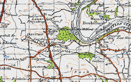 Old map of Black Hill in 1946