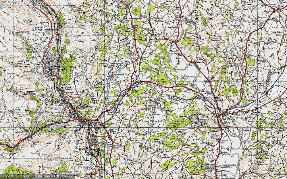 Old Map of Little Mill, 1946 in 1946