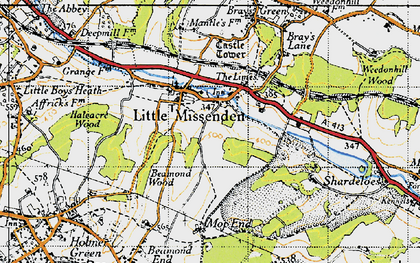 Old map of Mop End in 1946
