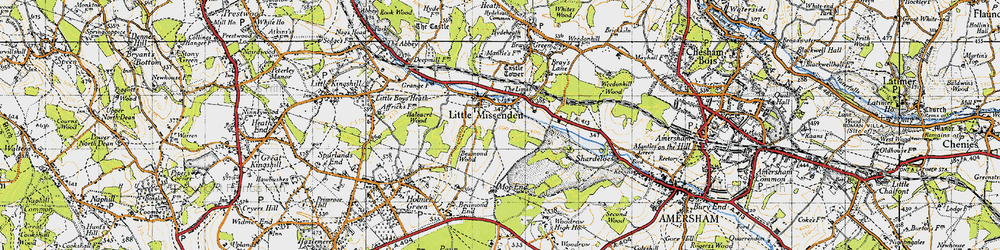 Old map of Little Missenden in 1946