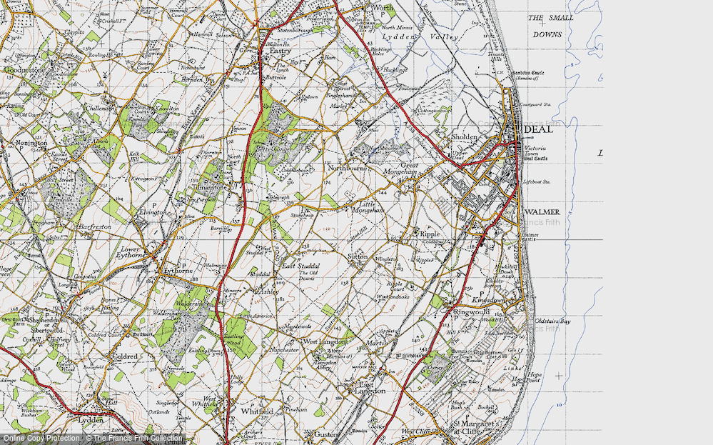 Old Map of Little Mongeham, 1947 in 1947