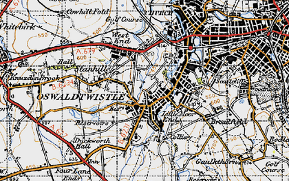 Old map of Little Moor End in 1947