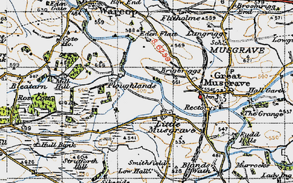 Old map of Little Musgrave in 1947