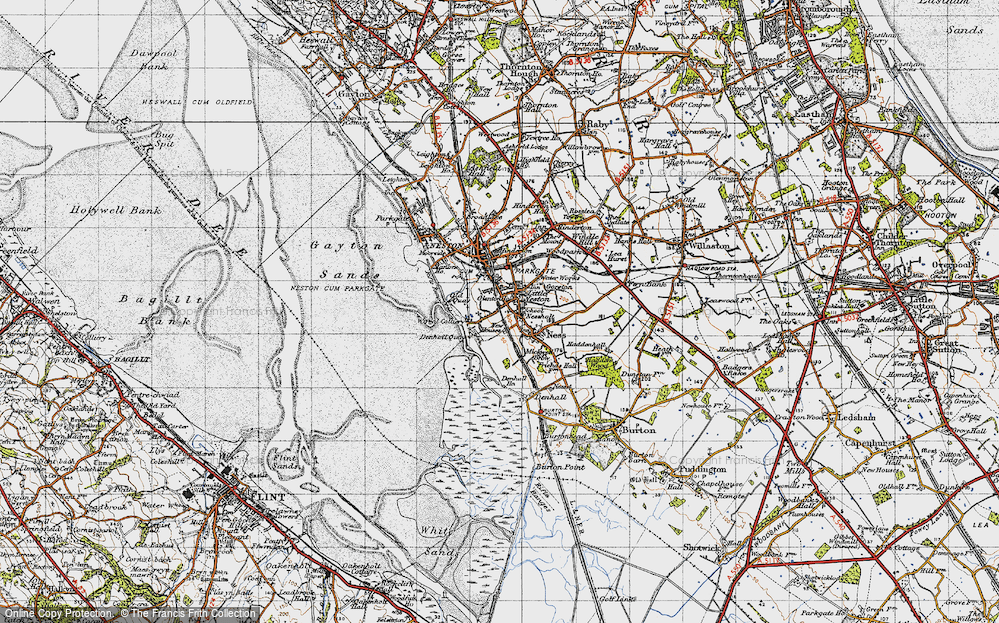 Old Map of Little Neston, 1947 in 1947