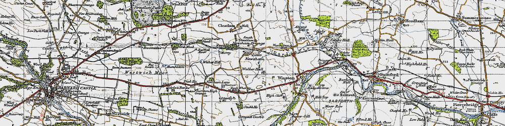Old map of Little Newsham in 1947