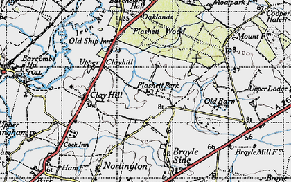 Old map of Little Norlington in 1940