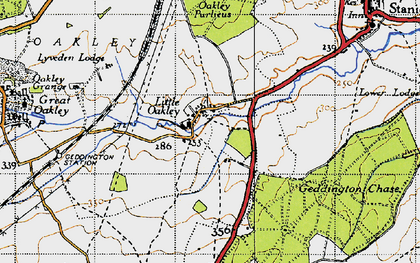 Old map of Little Oakley in 1946