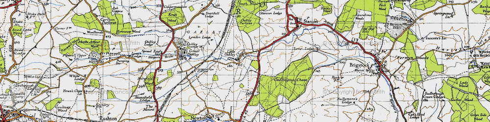 Old map of Little Oakley in 1946