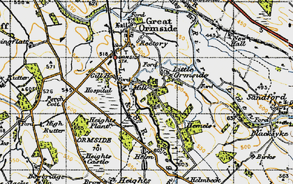 Old map of Little Ormside in 1947