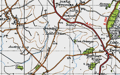 Old map of Austrey Ho in 1946
