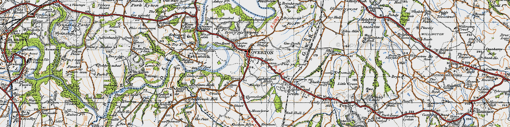 Old map of Argoed in 1947