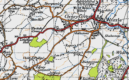 Old map of Little Oxney Green in 1946
