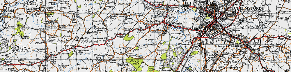 Old map of Little Oxney Green in 1946