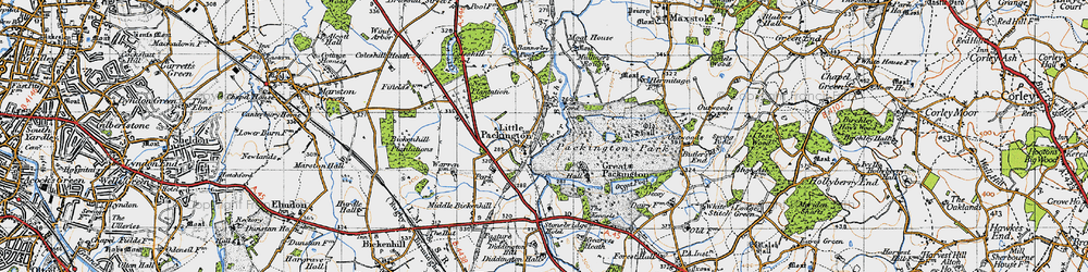 Old map of Little Packington in 1947