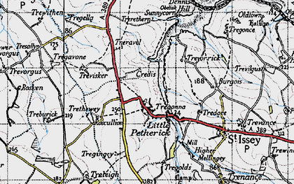 Old map of Little Petherick in 1946