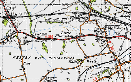 Old map of Little Plumpton in 1947