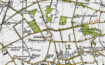 Old map of Little Plumstead in 1945