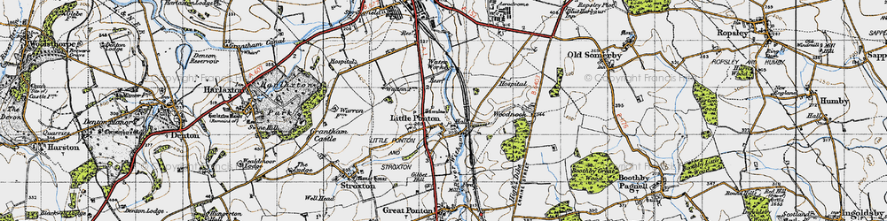 Old map of Little Ponton in 1946