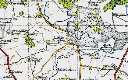 Old map of Little Ribston in 1947