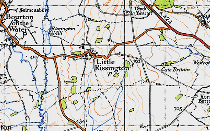 Old map of Little Rissington in 1946