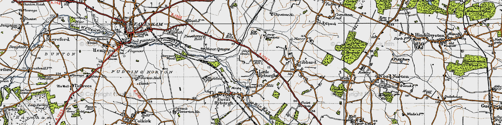 Old map of Little Ryburgh in 1946