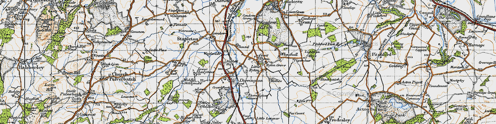 Old map of Little Ryton in 1947