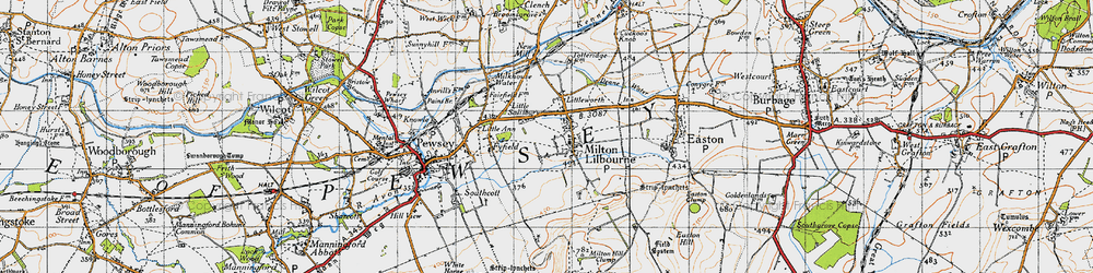 Old map of Little Salisbury in 1940