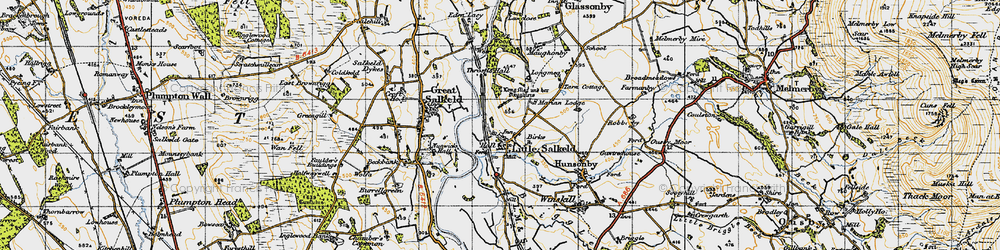 Old map of Little Salkeld in 1947