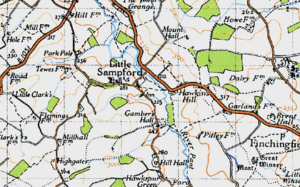 Old map of Little Sampford in 1946