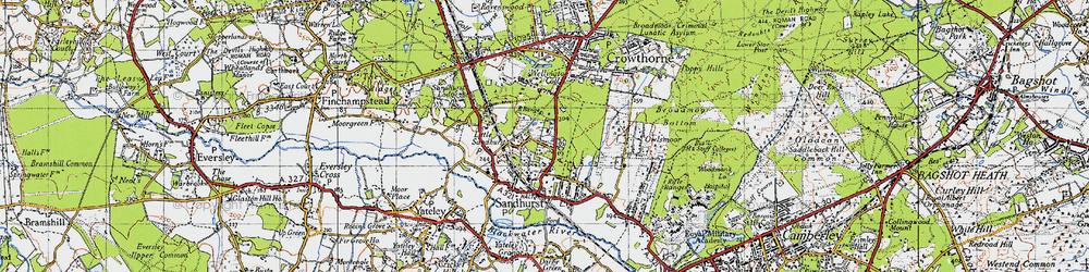 Old map of Little Sandhurst in 1940