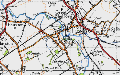 Old map of Little Shelford in 1946